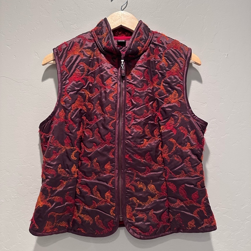Tsunami Maroon Orange Full Zip Vest Medium‎ Outdoors Earthy Fall Travel